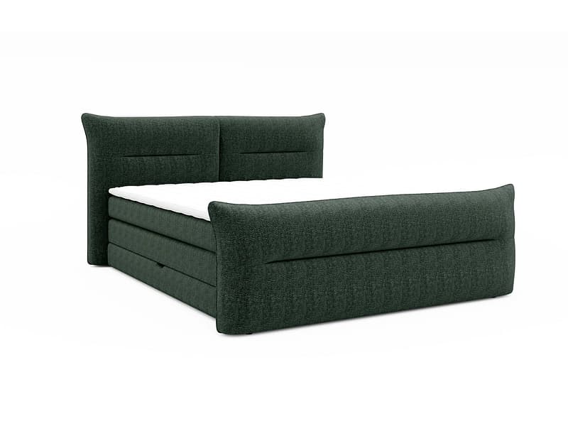 Boxspringbett ELANI dunkelgrün 160x200cm halbfest