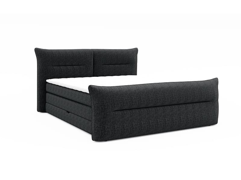 Boxspringbett ELANI anthrazitschwarz 160x200cm halbfest