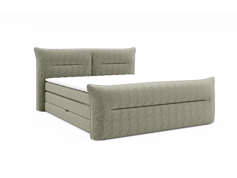 Boxspringbett ELANI grün 160x200cm halbfest