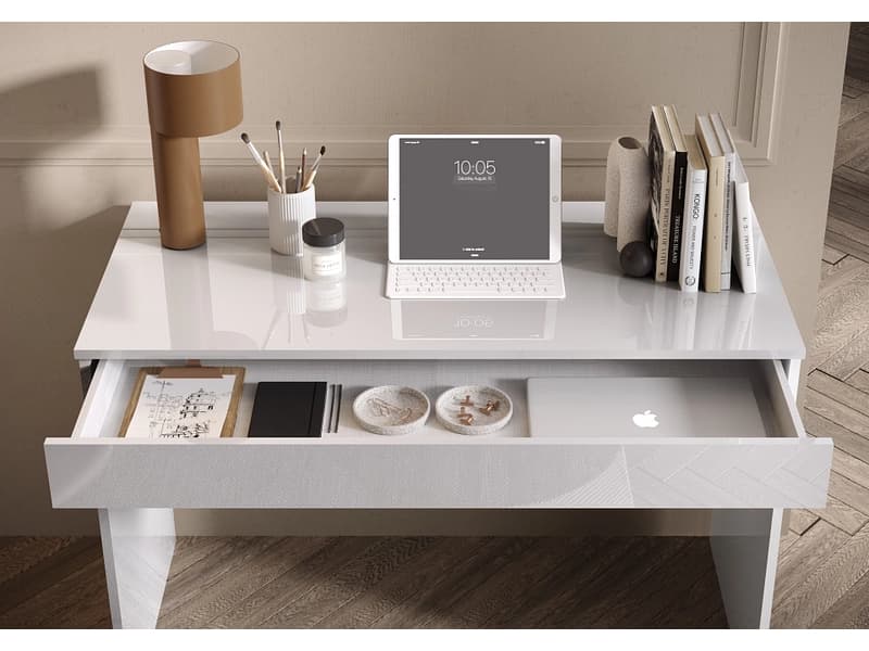 Schreibtisch SMILE 50x110x76cm weiss lackiert