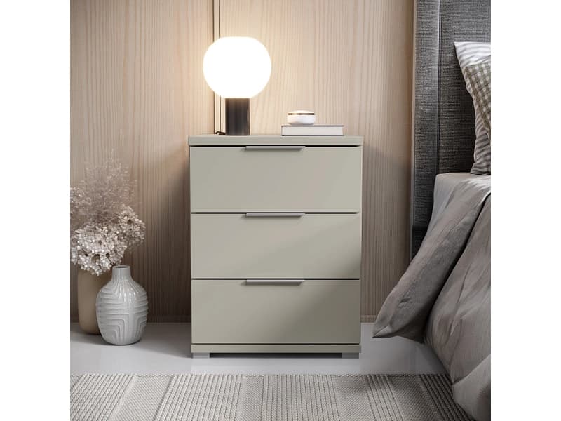Nachttisch COZA 3 Schubladen 42x46x61cm kaschmir melamin