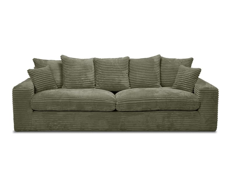 3er Sofa BOBOCHIC NEVADA Cord-Stoff grün