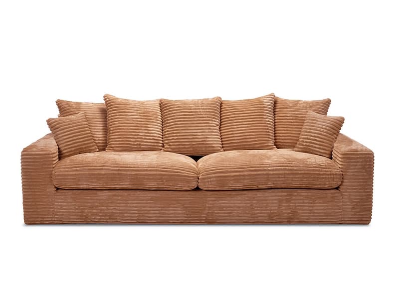 3er Sofa BOBOCHIC NEVADA Cord-Stoff gelb