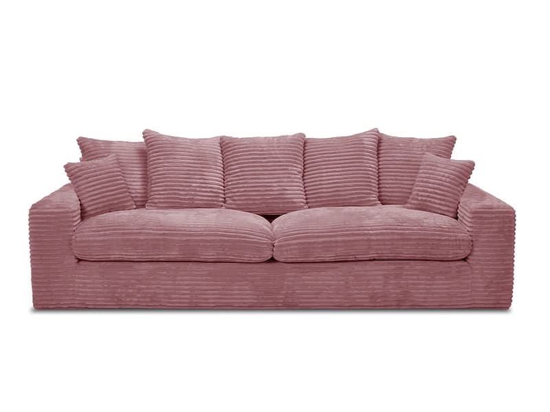 3er Sofa BOBOCHIC NEVADA Cord-Stoff rosa
