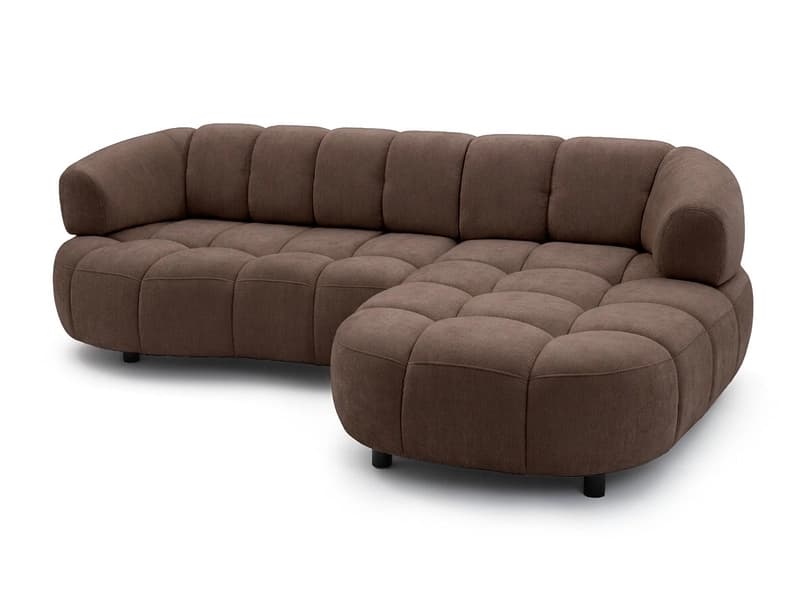 Ecksofa BOBOCHIC LOVELY Stoff rotbraun