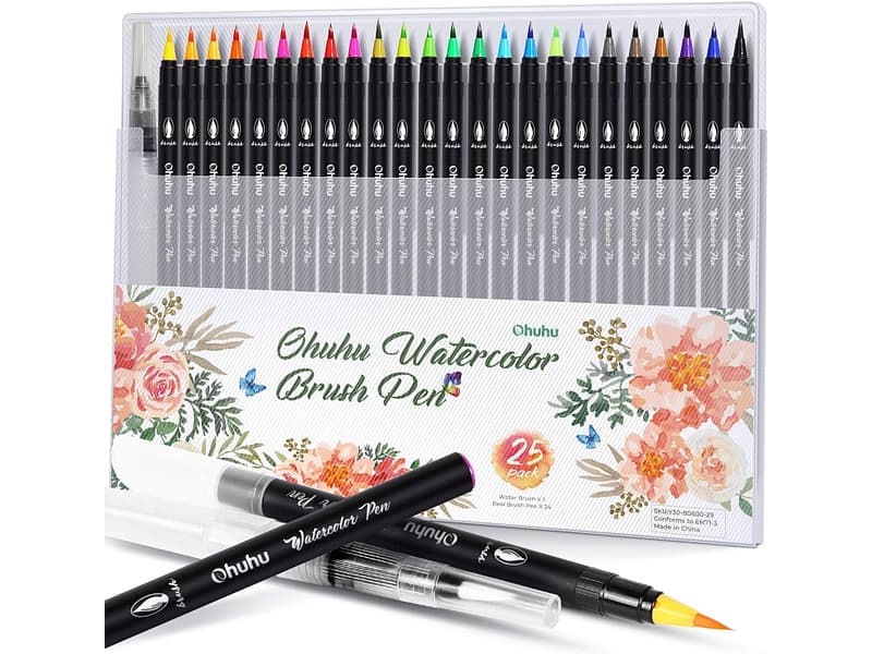 OHUHU Aquarell-Pinselstifte mehrfarbig
