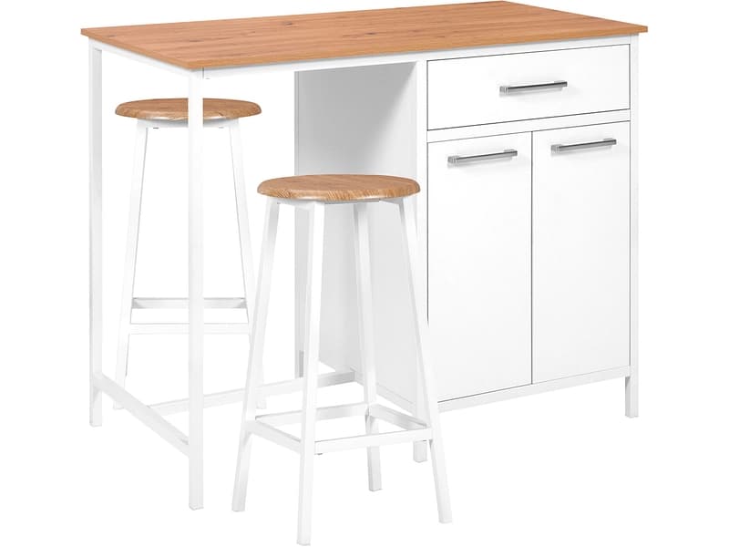 Kücheninsel BARHUB MDF weiss 115x65x92cm