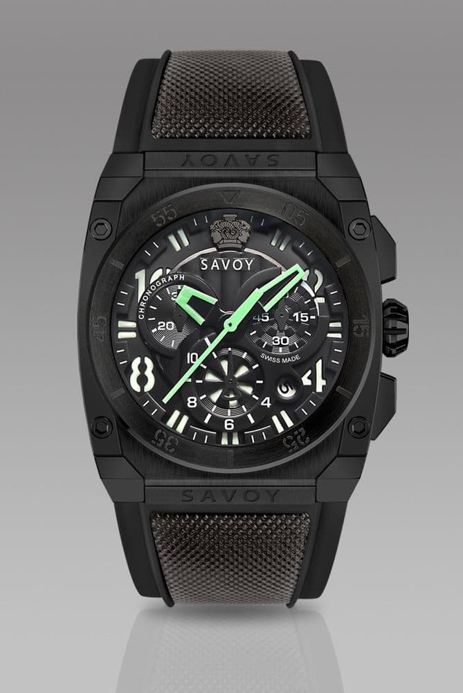 Savoy Luxus Midway 41mm Swiss Made Quartz Chrono Black