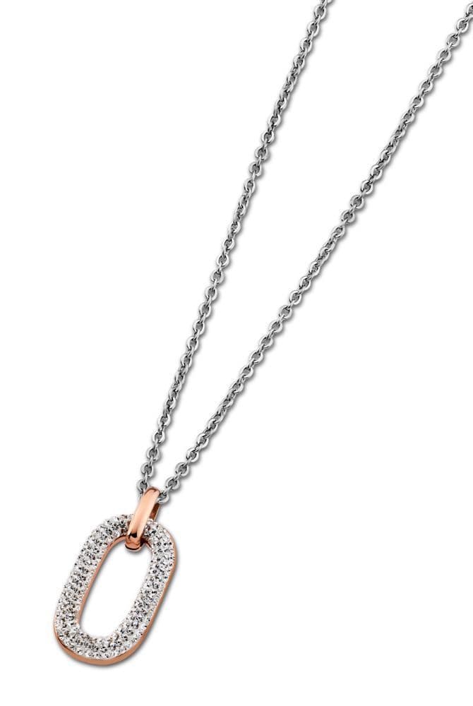 Lotus Style Damen Halskette Edelstahl Anhänger roségold Zirkonia LS1786-1/2