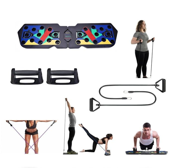 21-in-1 Push Up Rack + Widerstandsbänder Board Profiversion Muskeltraining + Griffe