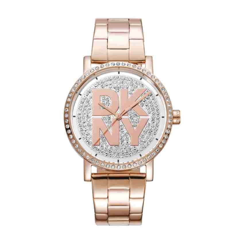 DKNY DK1L035M0225 Damen Elegant Roségold Glitzer