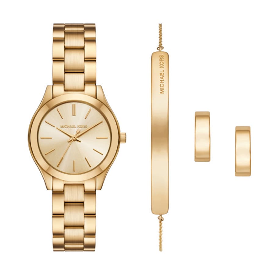 Michael Kors MK7561SET Slim Runway Damenuhr Gold