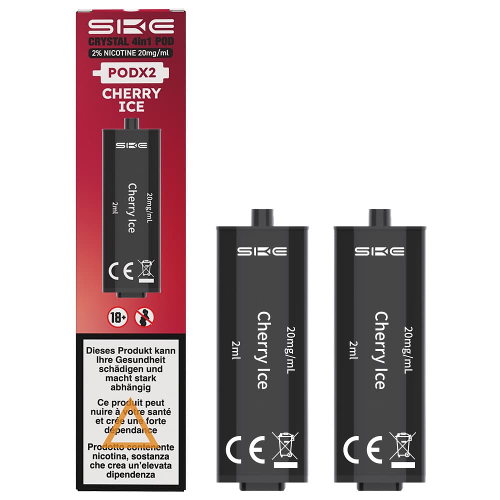 SKE Crystal ~ 4 in 1 ~ 2x2ml Pods (20mg) ~ Cherry Ice