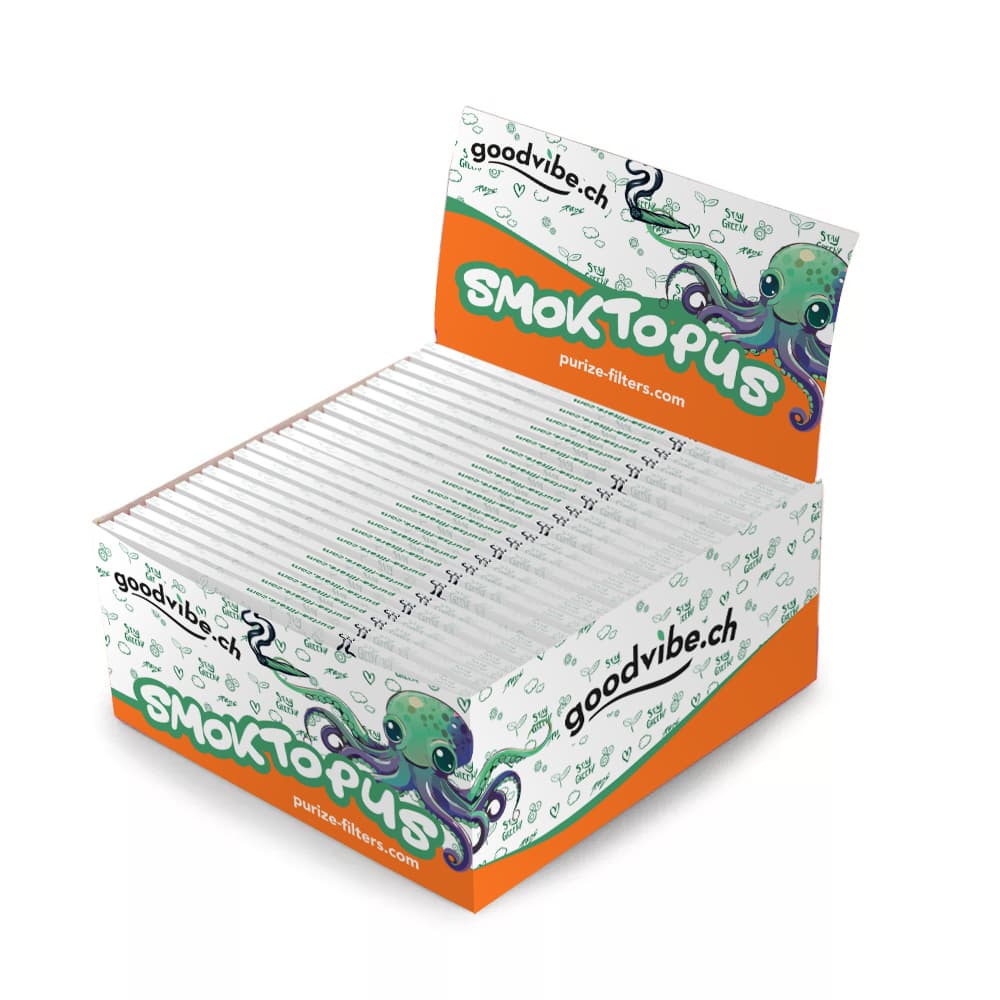PURIZE® ~ Organic Papers goodvibe ~ Smoktopus ~ King Size Slim (Box 40 Stk.)
