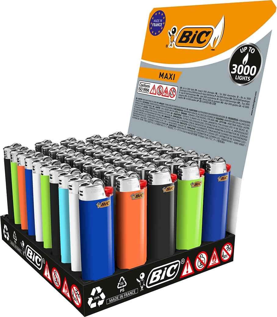 BIC ~ Feuerzeug ~ Mixed Colors ~ Maxi (Box 50 Stk.)