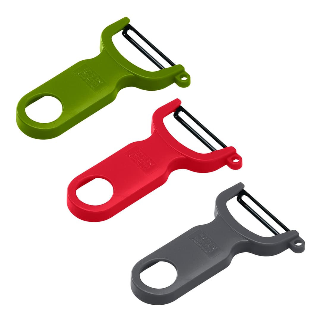 SWISS PEELER Sparschäler Set grün / rot / grau 3 Stk.