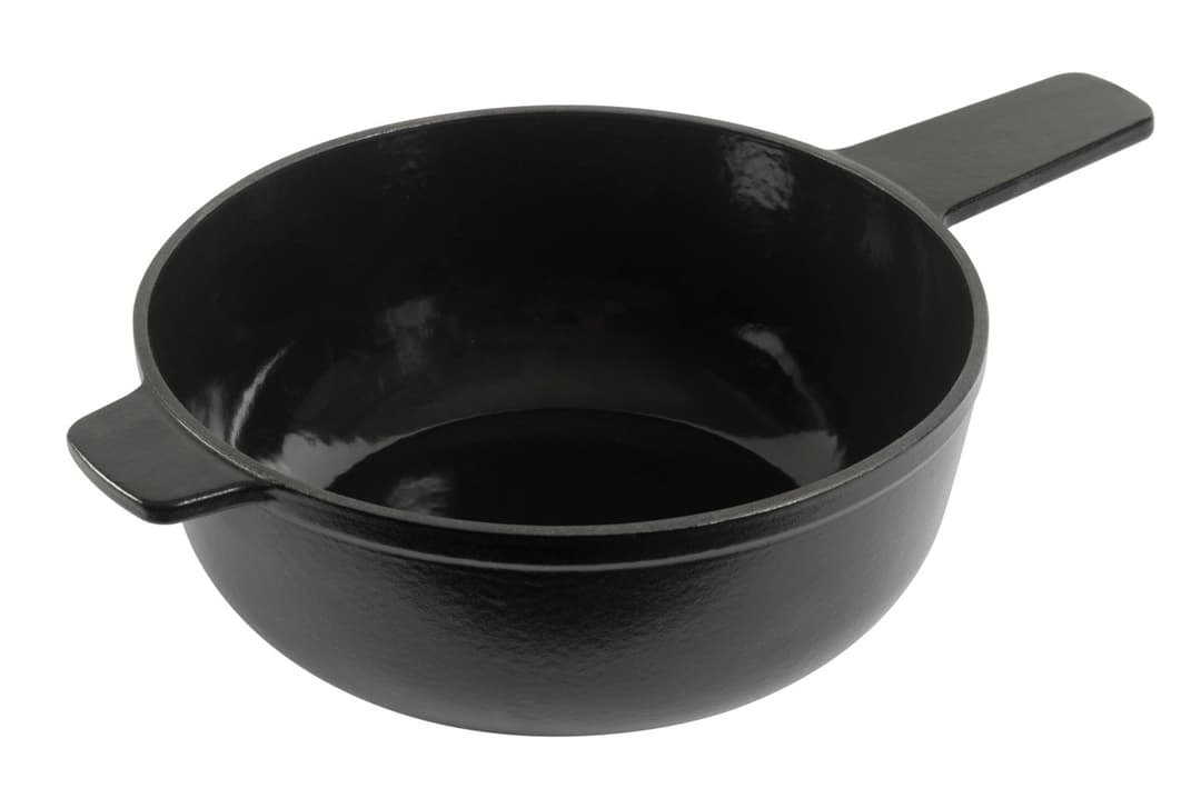 Caquelon Induktion Gusseisen schwarz matt Alpstein Ø 24 cm