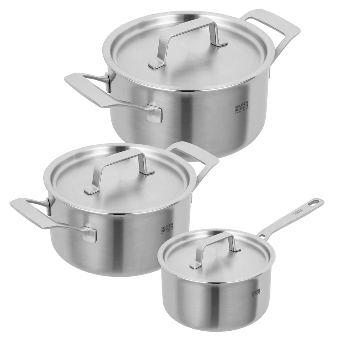 CULINARY FIVEPLY SET Stielkasserolle 1.7 L/Kochtöpfe 3.4 L/6.4 L