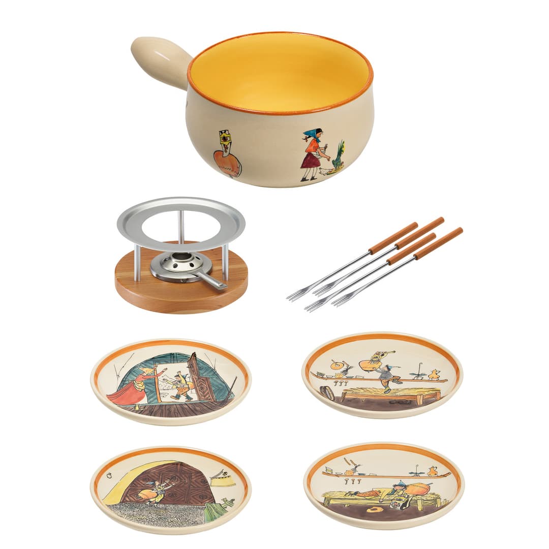 Käsefondue Set Schellenursli Basic 11-teilig