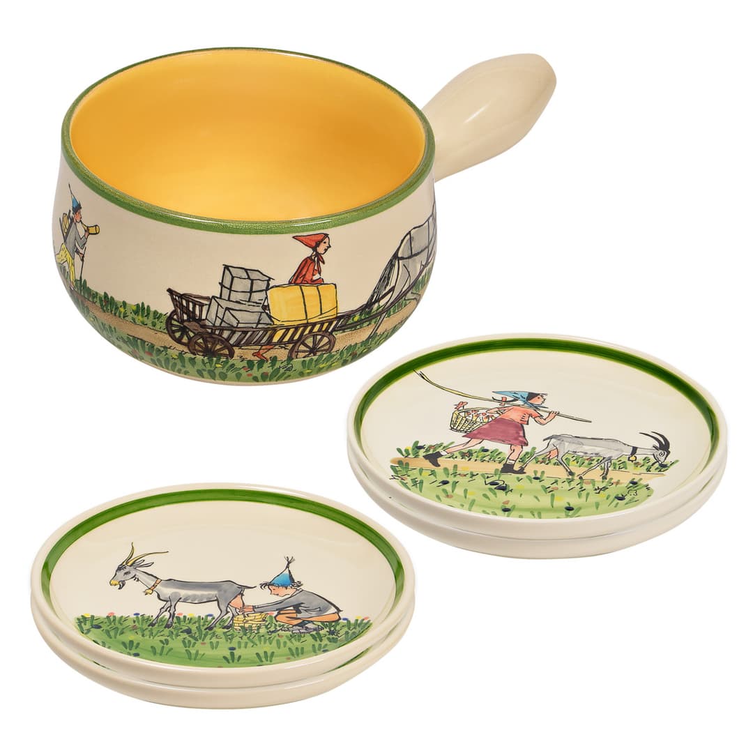 Käsefondue Set Alpaufzug 5-teilig