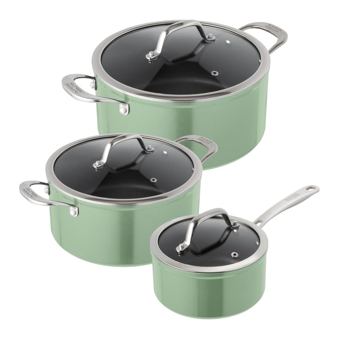 EASY PRO COLOR Kochgeschirr Set,Stielkasserolle 1.5L, Kochtöpfe 2.3+5L