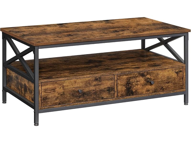 SONGMICS Couchtish RUSTIK 55x100x45cm vintage braun
