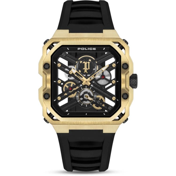 Police PEWGM0072003 Eleganz in Schwarz-Gold