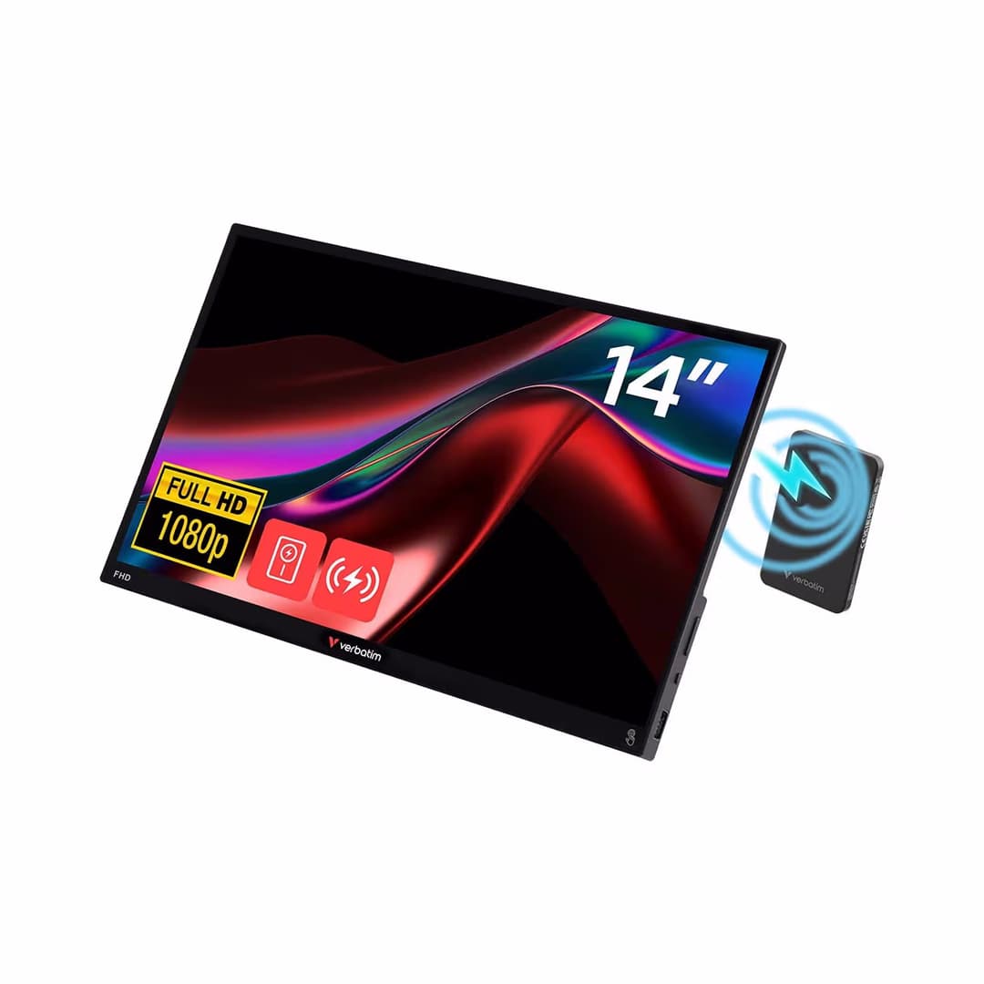 Verbatim PMT-14 Portabler Touchscreen Monitor mit Powerbank 14" FHD Monitor – Monitor/PC Bildschirm