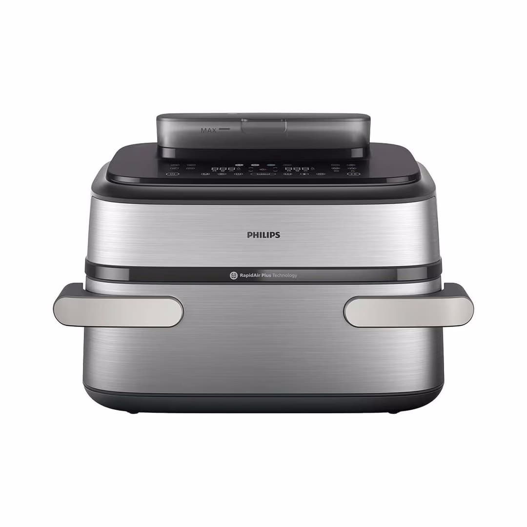 Philips NA565/92 Steam Airfryer Megabasket 9.5L Fritteuse – Airfryer - Friteuse – schwarz / silber