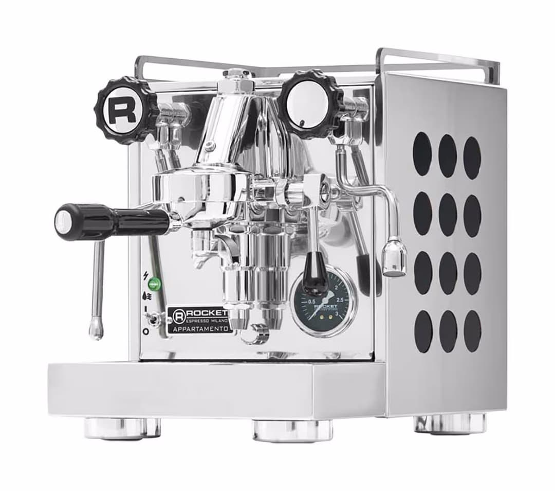 Rocket Appartamento Classic Chrom/Schwarz Siebträgermaschine – Siebträgermaschine/Espressomaschine – schwarz / chrom