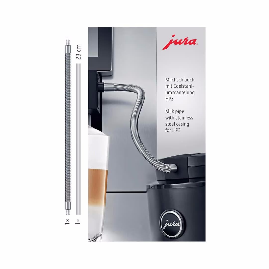 JURA Milchschlauchset mit Edelstahlummantelung zu HP3 Metallschlauch – JURA Zubehör Professional