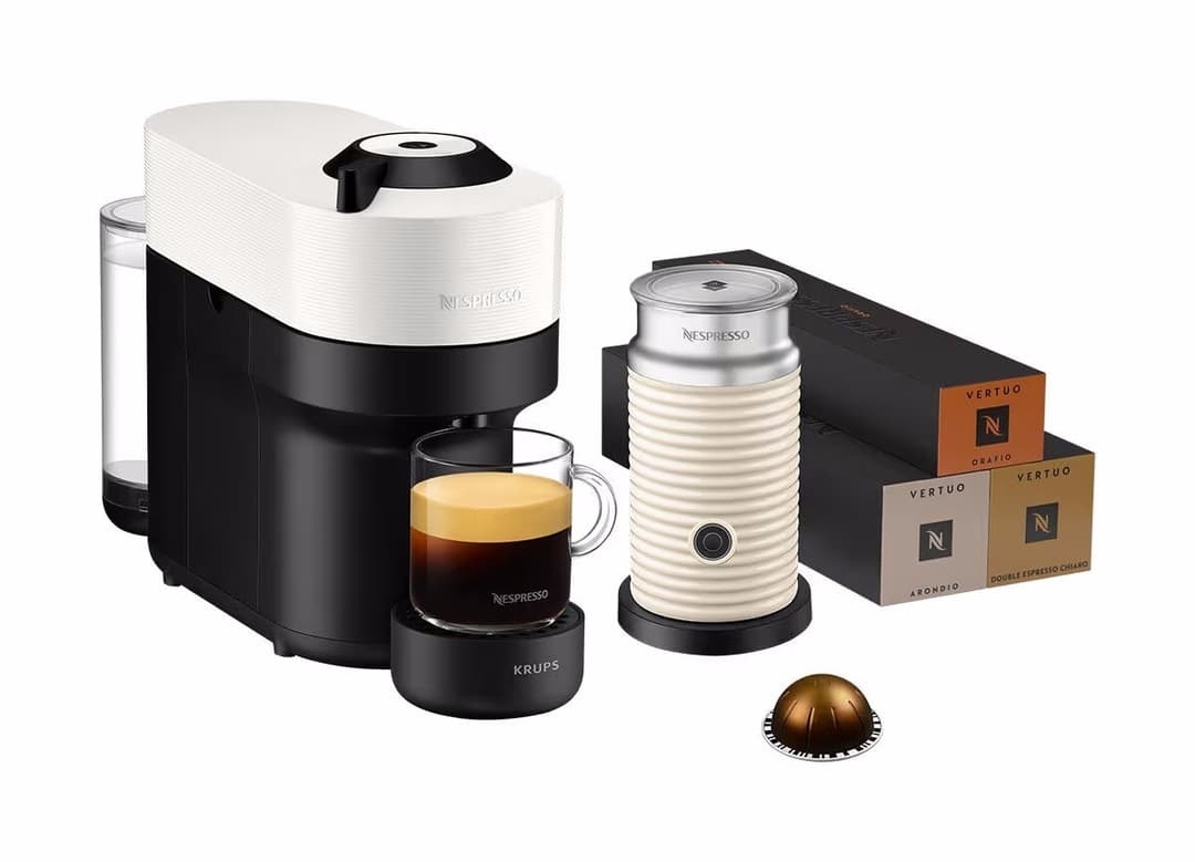Krups Nespresso Vertuo Essentials White Bundle Kapselmaschine – weiss