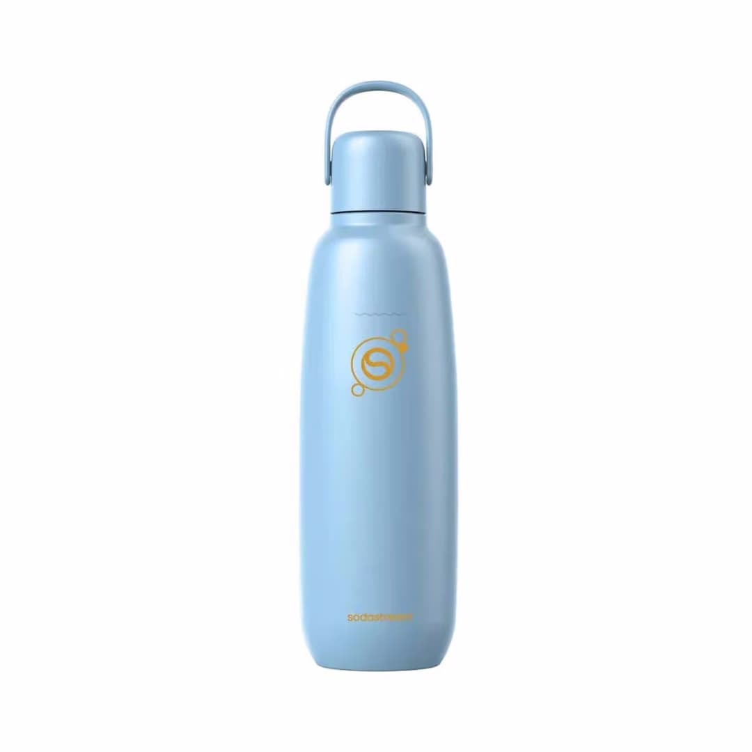 Sodastream 0.9L fizz and go Cool Ice DWS Edelstahlflasche – Wassersprudler Zubehör – eisblau