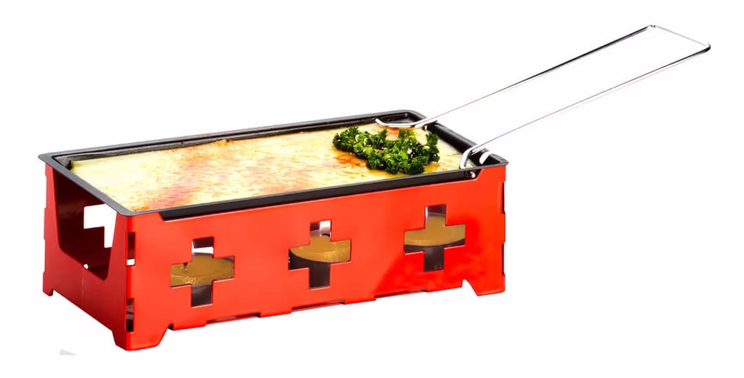 Nouvel H`eat Cheese@home Raclettegerät mit Kerzen – Raclette Ofen/Raclette Grill – rot