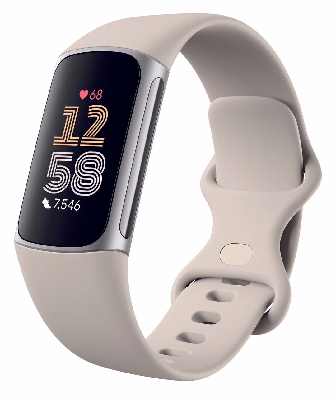 fitbit Charge 6 Porcelain Gesundheits- und Fitness-Tracker – silber