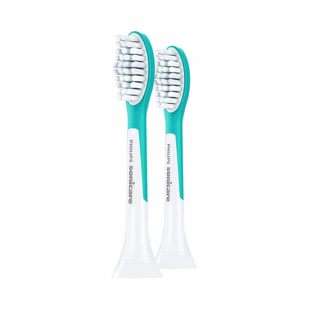 Philips Sonicare Kids HX6042/33 Ersatzbürsten 2 Stück Ersatzzahnbürstenkopf – Ersatzbürste/Zahnpflege Zubehör – türkis