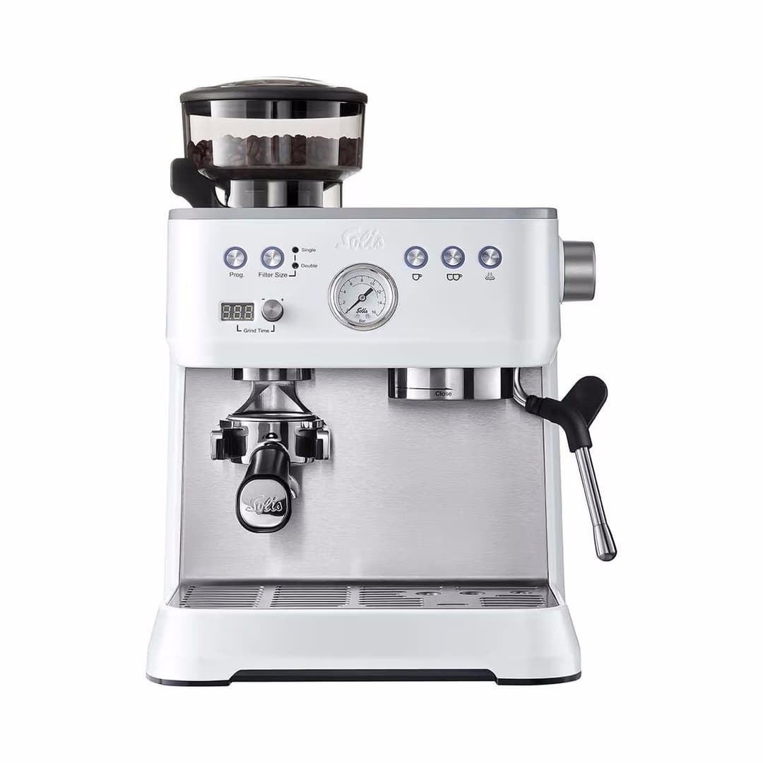 Solis Grind & Infuse Perfetta White Siebträgermaschine – Siebträgermaschine/Espressomaschine – weiss