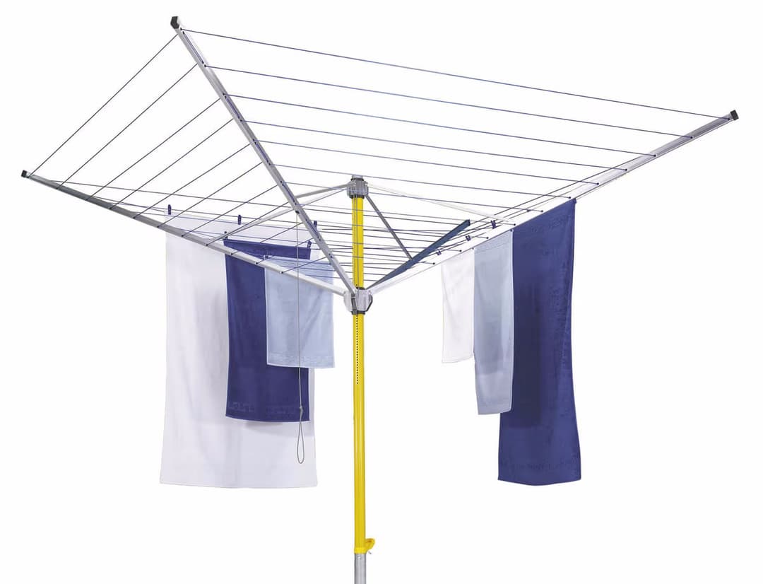 Stewi DeLuxe 60 m Wäscheschirm – Wäscheständer/Wäscheleine – gelb