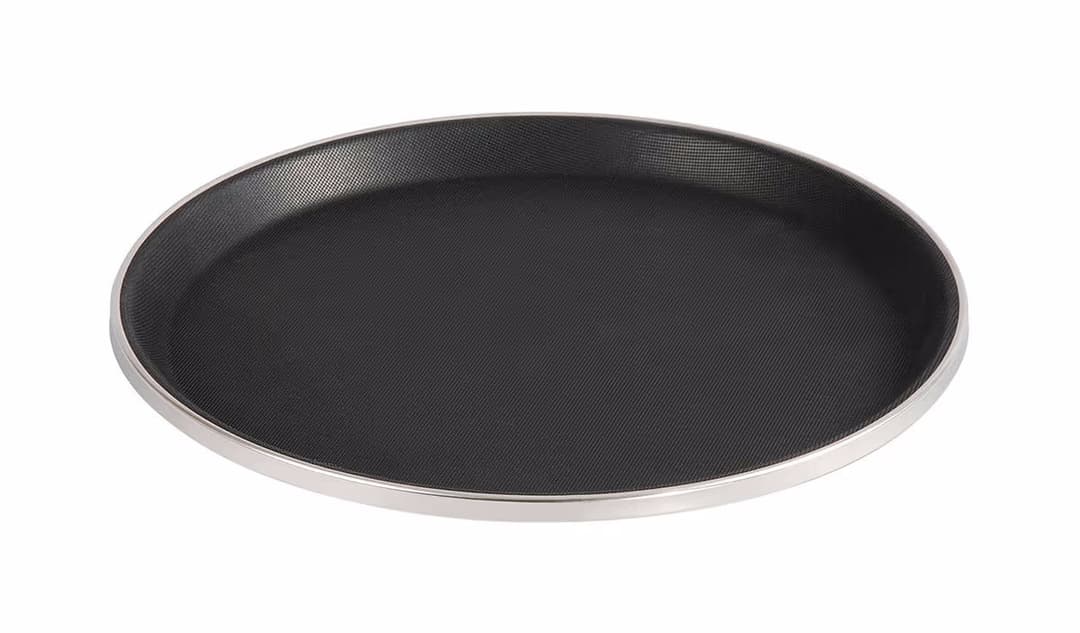 ProChef Serviertablett Ø 35.5 cm – Gastro Inventar/Gastro Einrichtungen – schwarz / silber