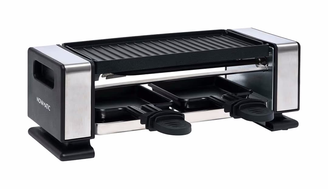 Novamatic RAC 2 Raclettegrill – Raclette Ofen/Raclette Grill – schwarz / silber