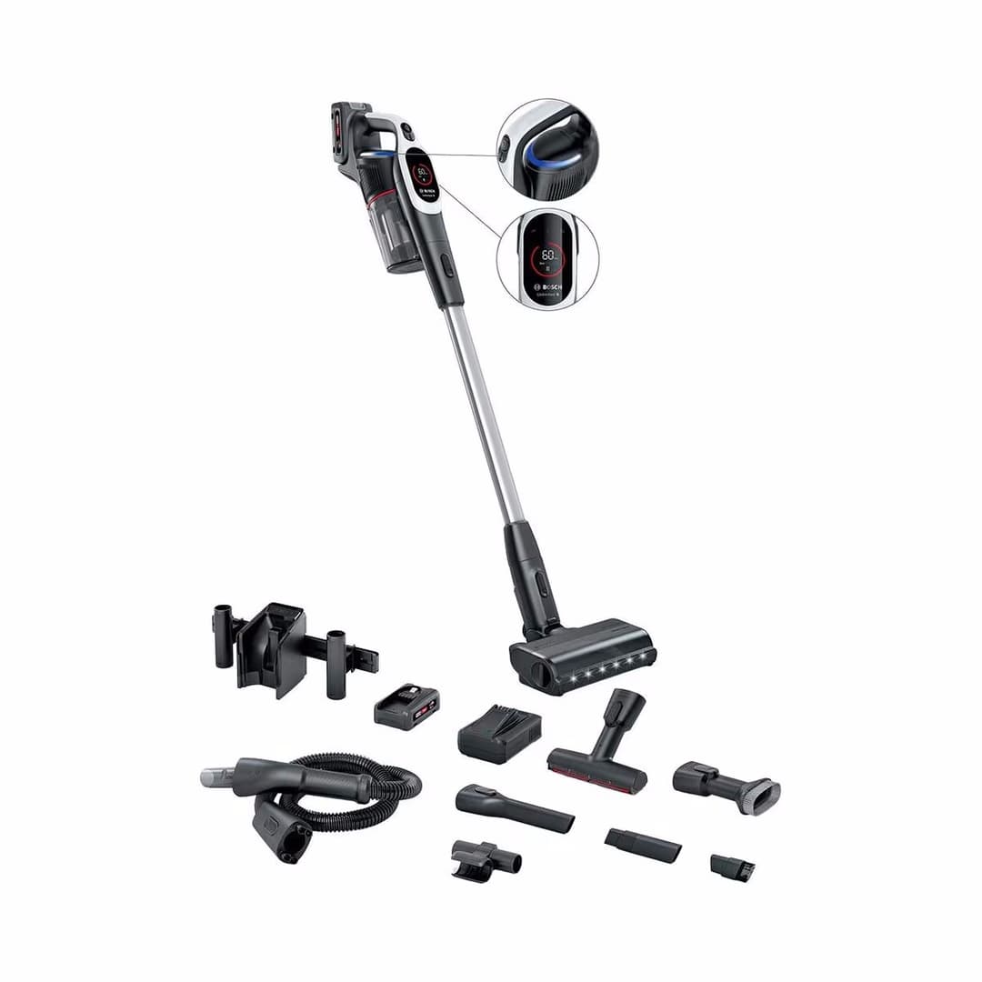 Bosch Unlimited Serie 9 Akkustaubsauger – Akku Staubsauger/Besenstaubsauger – weiss / grau