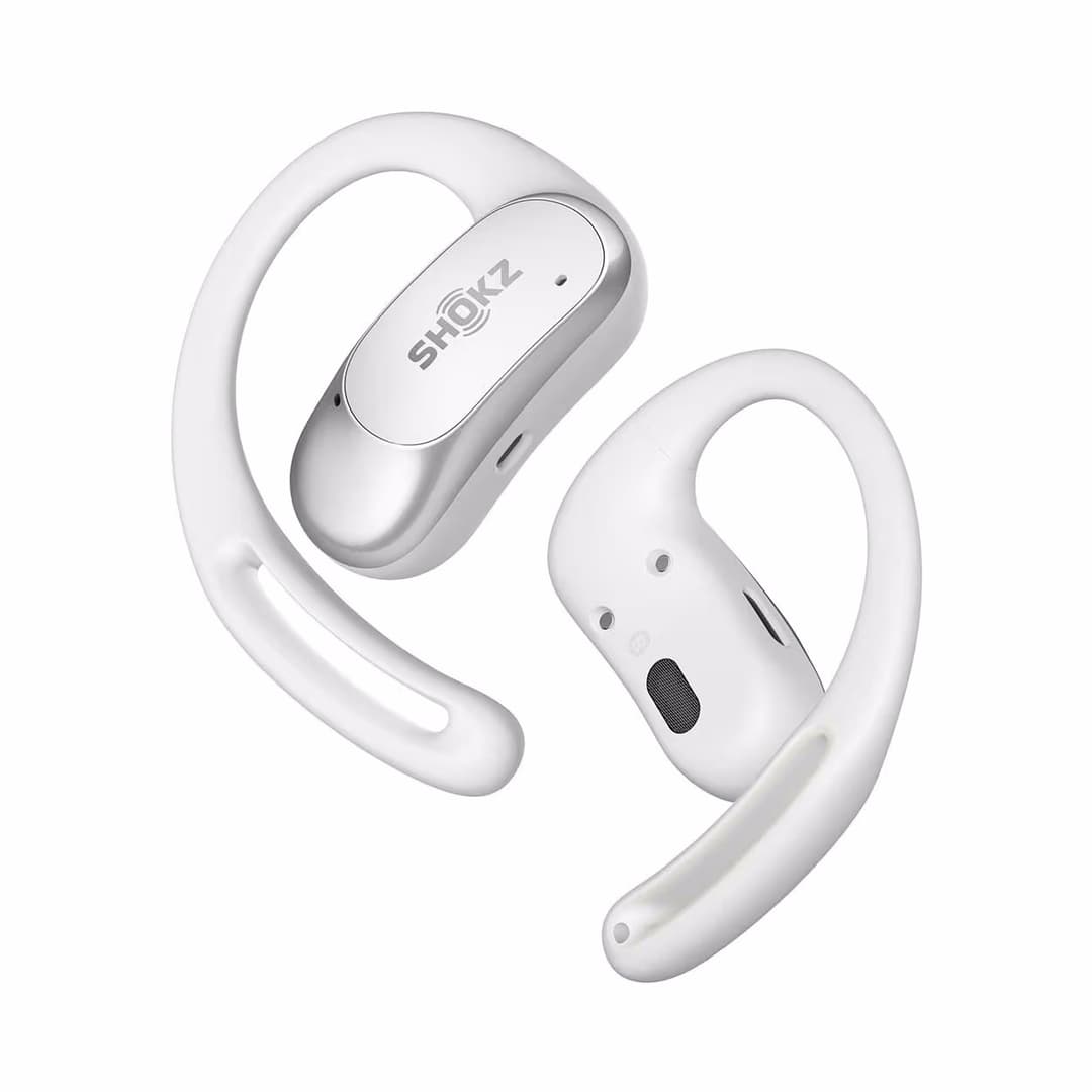 Shokz OpenFit Air White Bügelkopfhörer – Over Ear Kopfhörer/On Ear Kopfhörer – weiss