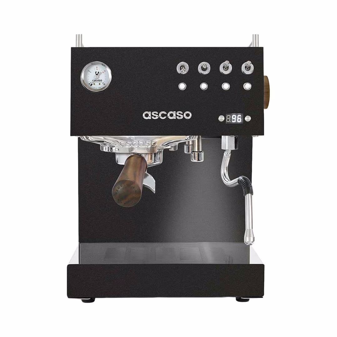 Ascaso Espressomaschine STEEL DUO PID Black&Wood NEW Espressohalbautomat – Siebträgermaschine/Espressomaschine – schwarz