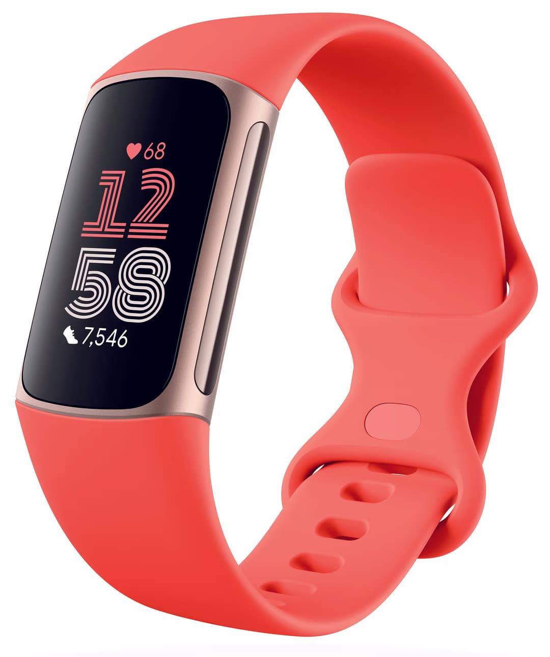 fitbit Charge 6 Coral/Champagne Gesundheits- und Fitness-Tracker – gold