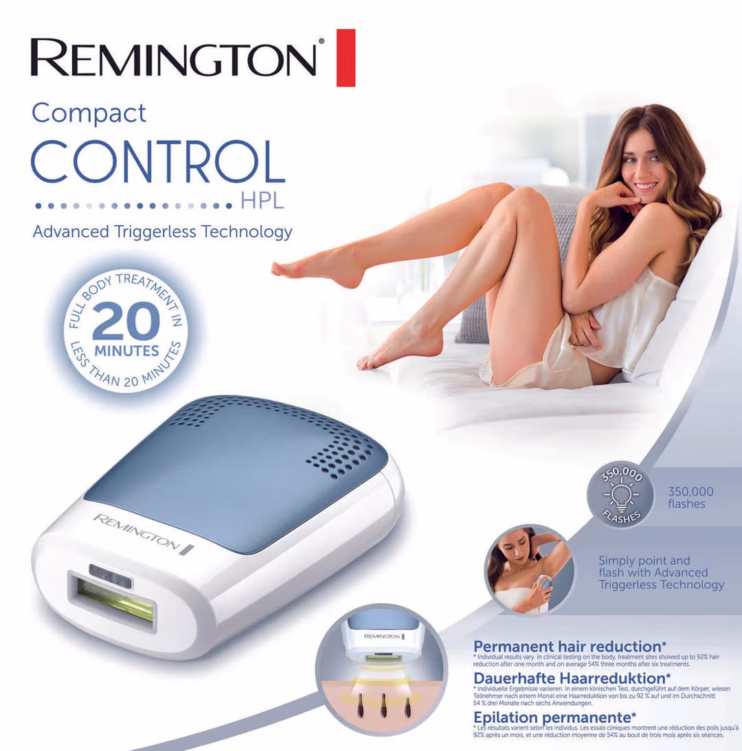 Remington Compact Control HPL (IPL 3500) Haarentfernung IPL – IPL Gerät/IPL Haarentfernung – weiss / blau