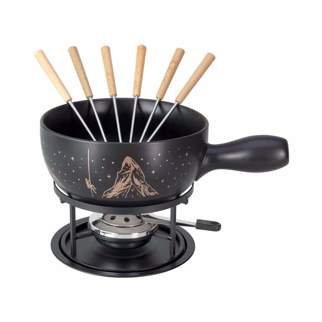 Nouvel Gipfelerlebnis Käsefondue-Set – Fondue Caquelon – gold