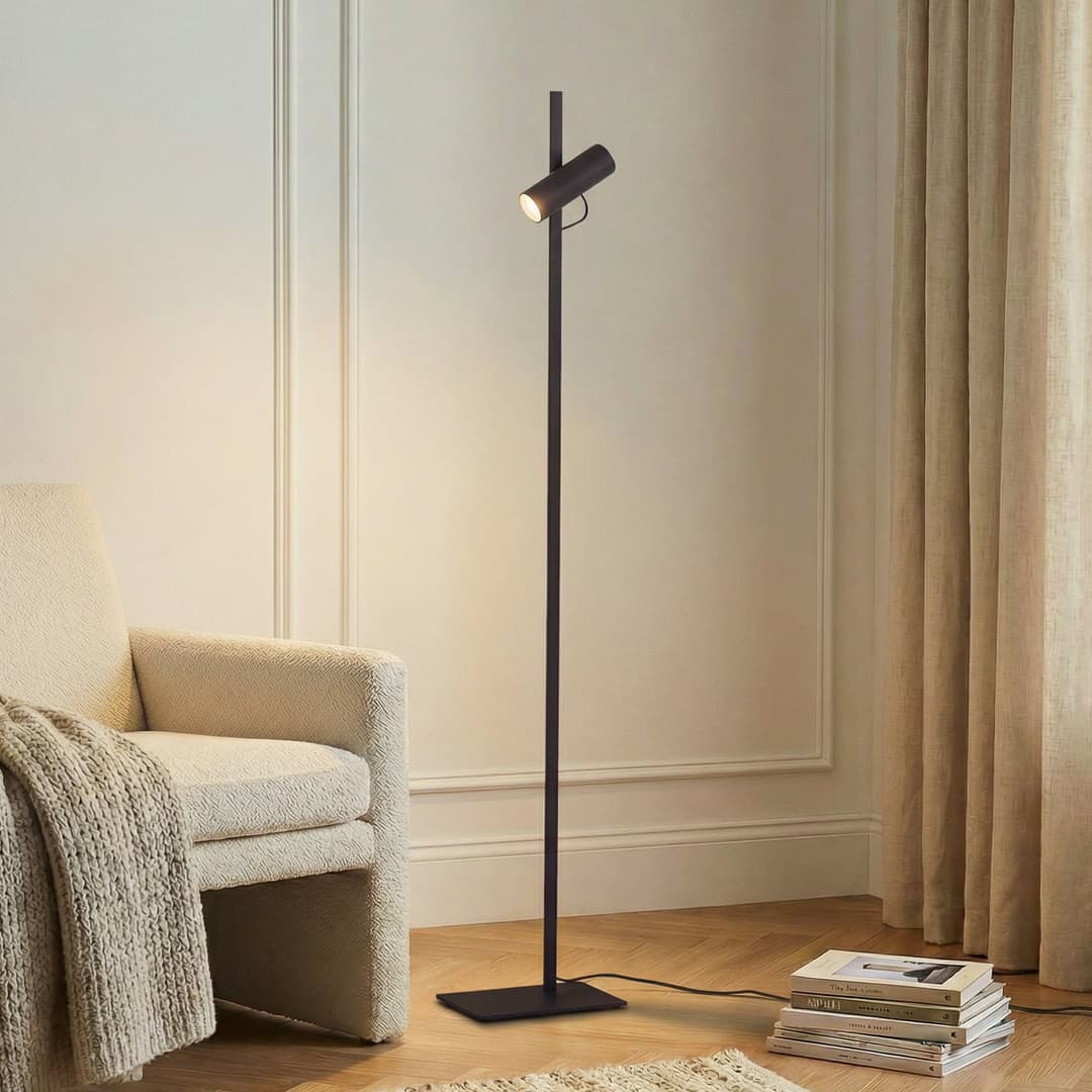 Lysias Stehleuchte Höhe 143,2 cm schwarz Metall - Lucande - Esszimmer - Modern - Einflammig