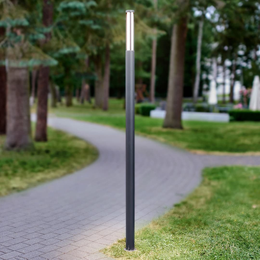 Sidny Außen Gartenleuchte Dark Grey - Lucande - Terrasse - Modern - Metall - Einflammig