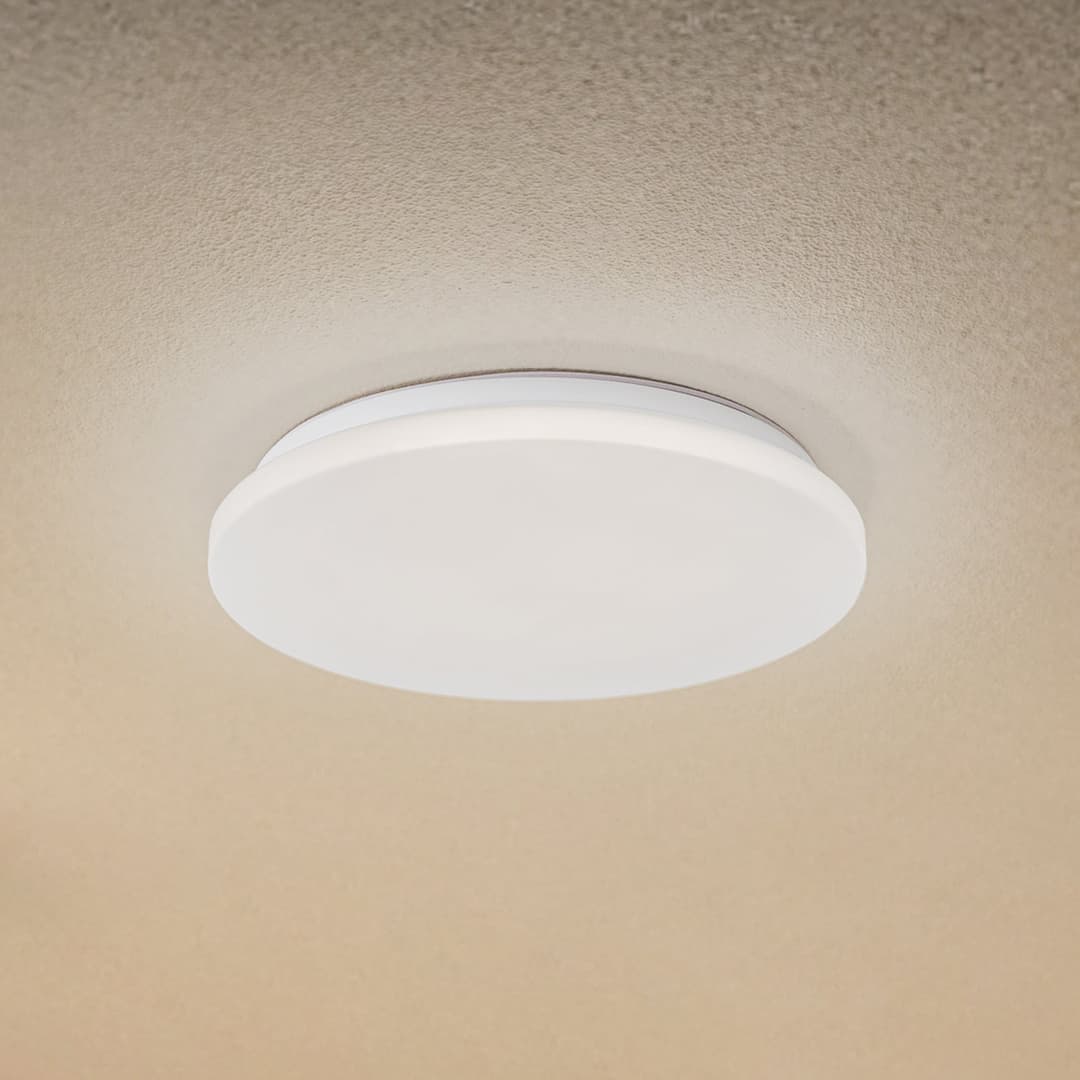 Kirkola LED-Außendeckenlampe, 4000 K, Ø 34 cm, weiß - Lindby - Keller - Kunststoff - Rund