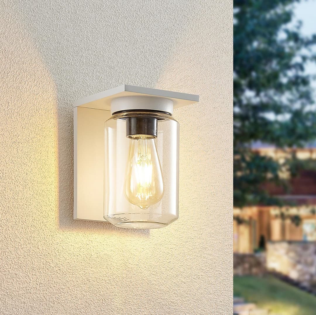 Semka Außenwandleuchte White - Lucande - Terrasse - Modern - Metall - Einflammig
